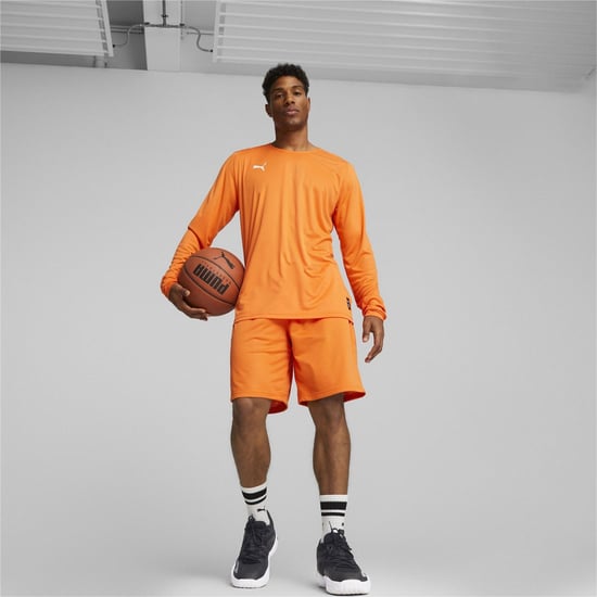 Men's Puma Hoops Team Long Sleeve Performance Gym Top in Golden Poppy - Image 5