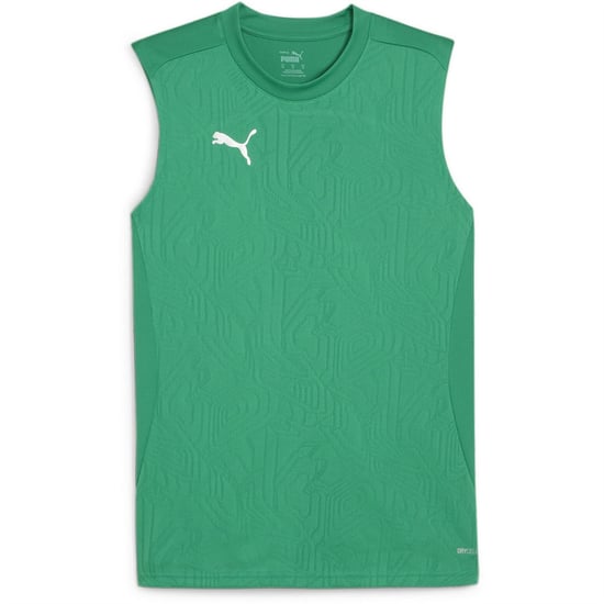 Men's Puma Teamfinal Training Short Sleeve Performance T-Shirt in Green/Silver - Image 1