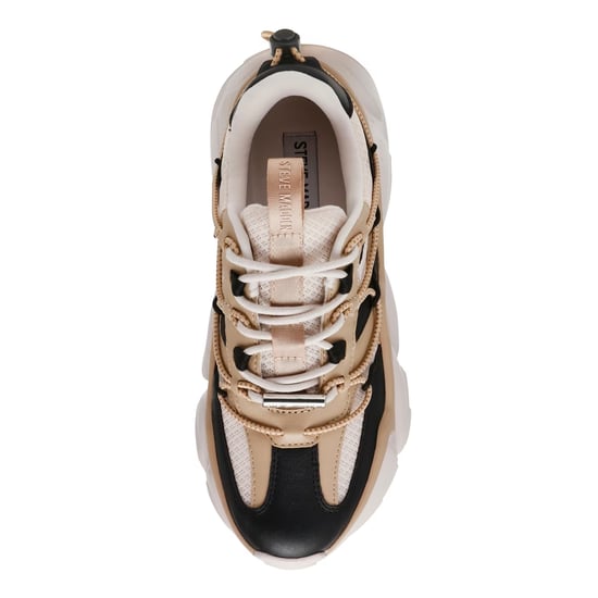 Steve Madden Womens/Ladies Spectator Lace Up Chunky Platform Trainers (Black Silver) - Image 3