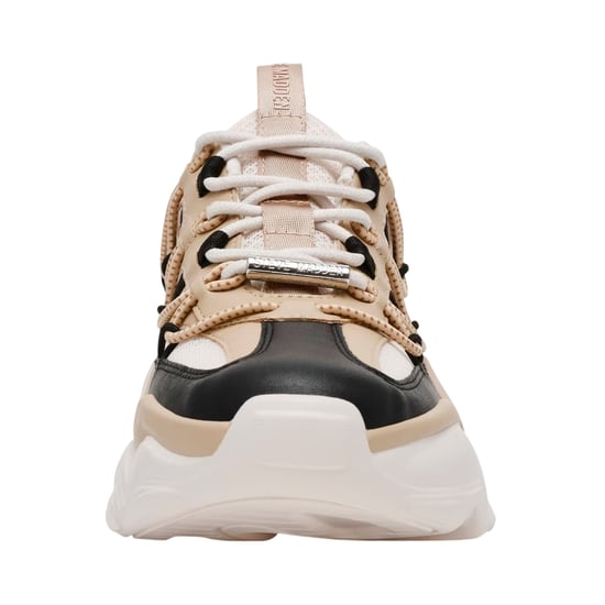 Steve Madden Womens/Ladies Spectator Lace Up Chunky Platform Trainers (Black Silver) - Image 6