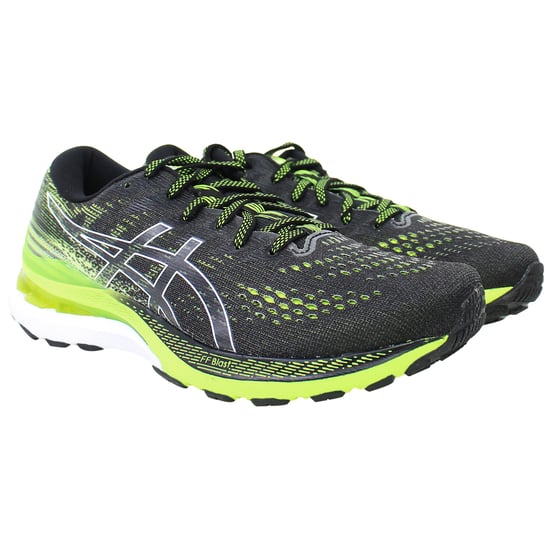 Asics Gel-Kayano 28 Mens Black/Green Running Shoes - Image 2