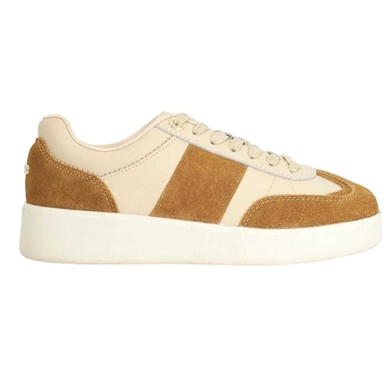 Dune London Dames Verleidelijk Suède Platform Sneakers (Bruin) - Image 1