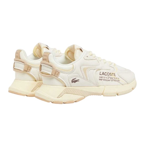 Lacoste Mens L003 Neo Leather Trainers (Off White) - Image 2