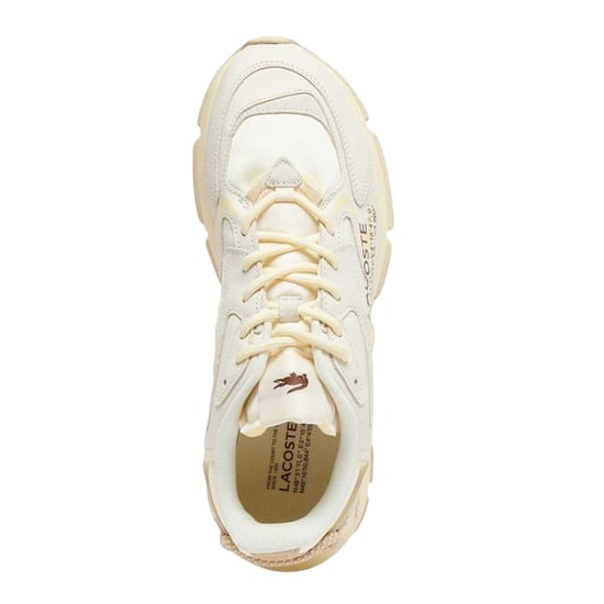 Lacoste Mens L003 Neo Leather Trainers (Off White) - Image 3