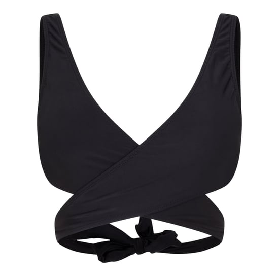 Brave Soul Bikinitop voor dames met overslag aan de voorkant (Zwart) - Image 1