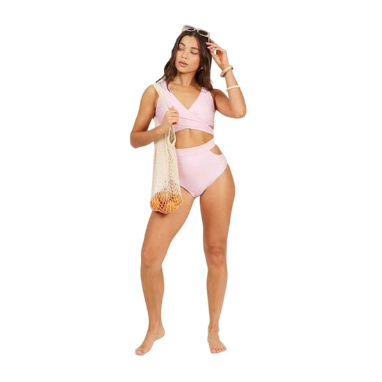 Brave Soul Bikinitop voor dames met overslag aan de voorkant (Roze) - Image 1