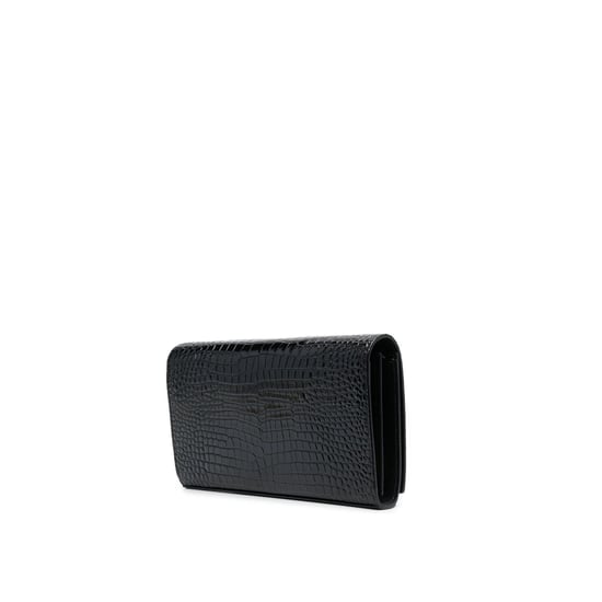 Saint Laurent Cassandre portemonnee met ketting van leer met krokodillenprint - Image 2