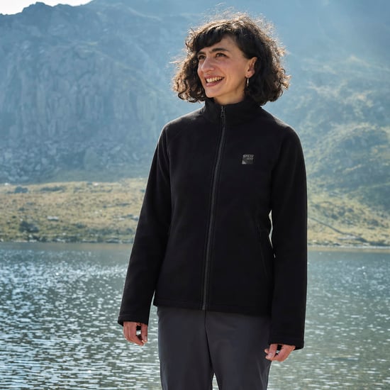 Womens Lightweight Fleece Jacket with Zipped Pockets and Fitted Warm Collar - Image 5