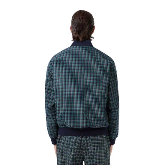 Lacoste Herenbomberjack met ruitjespatroon, normale pasvorm (Marineblauw) - Image 2