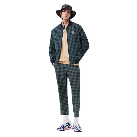 Lacoste Herenbomberjack met ruitjespatroon, normale pasvorm (Marineblauw) - Image 4