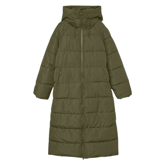 Vero Moda Elanor Laurie gewatteerde lange jas voor dames (Groen) - Image 2