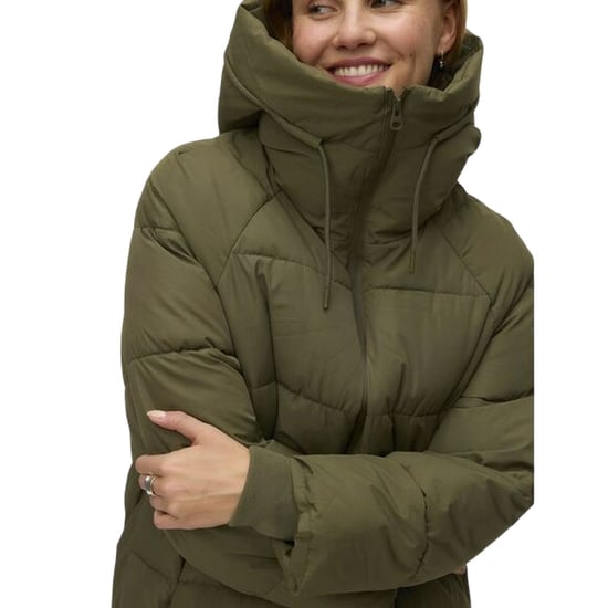 Vero Moda Elanor Laurie gewatteerde lange jas voor dames (Groen) - Image 4