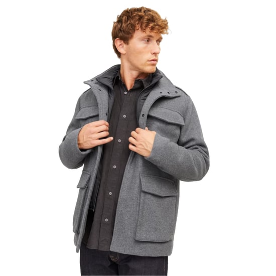 Jack And Jones Heren Alex Multi Pocket Regular veldjas (Grijze Melange) - Image 3