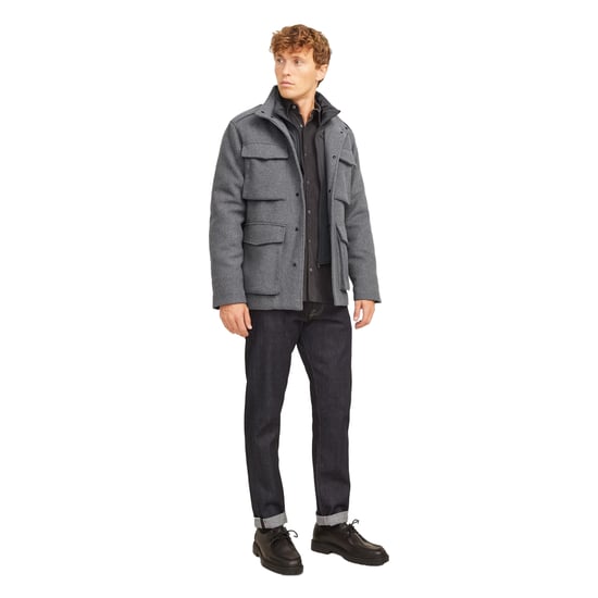 Jack And Jones Heren Alex Multi Pocket Regular veldjas (Grijze Melange) - Image 4