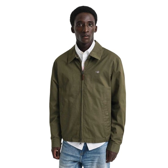 Gant Herenwindjack van katoenen twill, waterafstotend, normale pasvorm (Groen) - Image 1