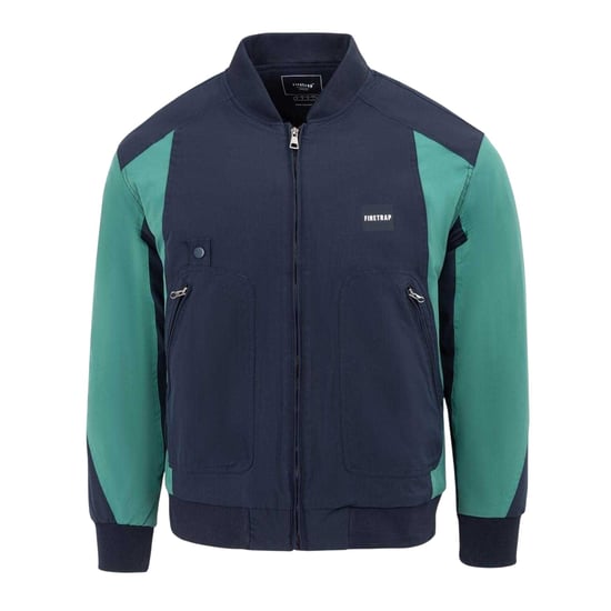 Firetrap Mens Colour Block Bomber Jacket (Navy) - Image 1