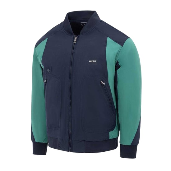 Firetrap Mens Colour Block Bomber Jacket (Navy) - Image 5