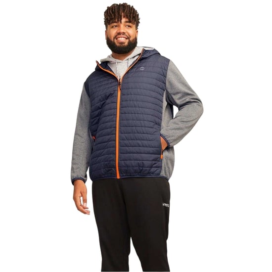 Jack And Jones Herenjas met gewatteerde, geribde manchetten en puffer-ontwerp (Grijze Melange) - Image 2