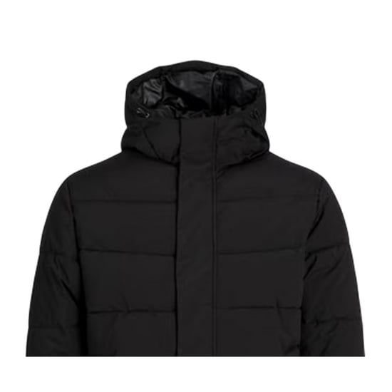 Jack And Jones Heren pufferjack met capuchon, geribd en in kleurblokken (Zwart) - Image 2