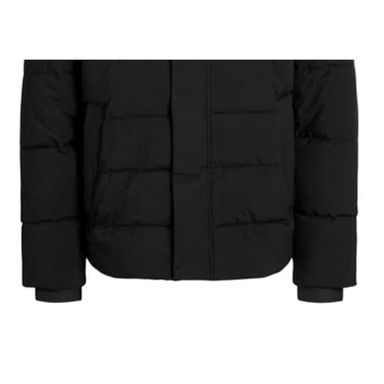 Jack And Jones Heren pufferjack met capuchon, geribd en in kleurblokken (Zwart) - Image 3