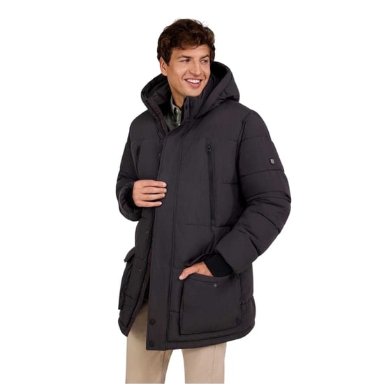Minoti Waterdichte, gewatteerde parka met nauwsluitende pasvorm voor heren (Houtskool) - Image 3