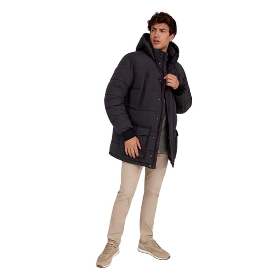 Minoti Waterdichte, gewatteerde parka met nauwsluitende pasvorm voor heren (Houtskool) - Image 4