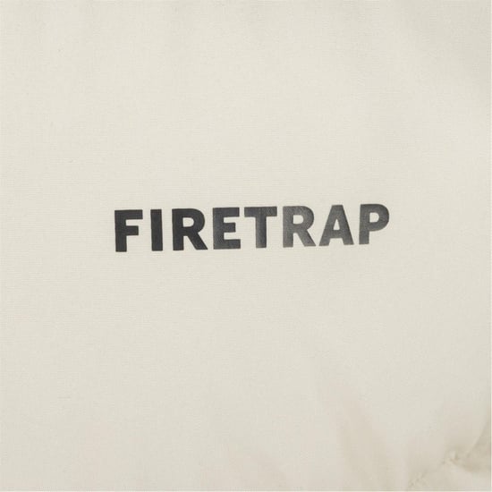 Firetrap Mens Colour Block Corduroy Quilted Puffer Jacket (Beige) - Image 3