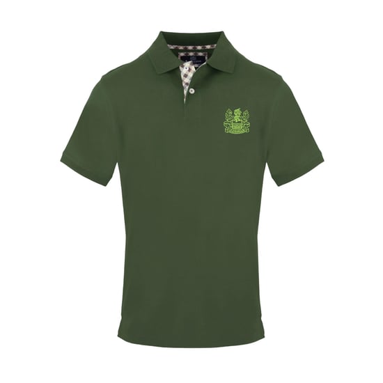 Aquascutum Mens Logo Cotton Polo Shirt (Military Green) - Image 1