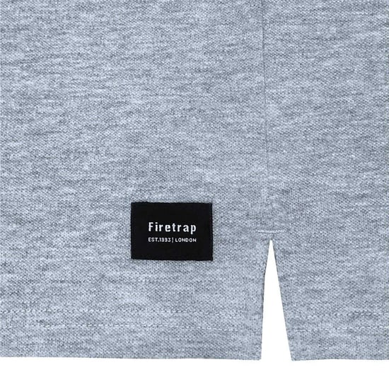 Firetrap Mens Lazer Logo Cotton Polo Shirt (Grey Marl) - Image 3