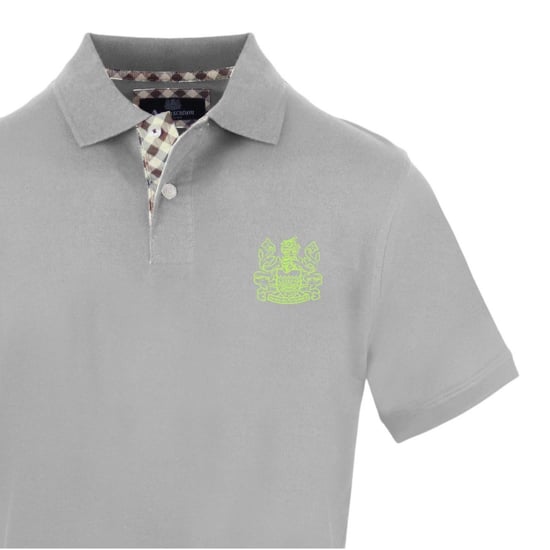 Aquascutum Mens Logo Cotton Polo Shirt (Grey) - Image 3