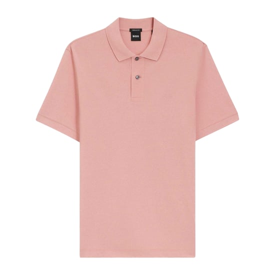 Boss Herenpolo van katoen met geborduurd Pallas-logo (Roze) - Image 1