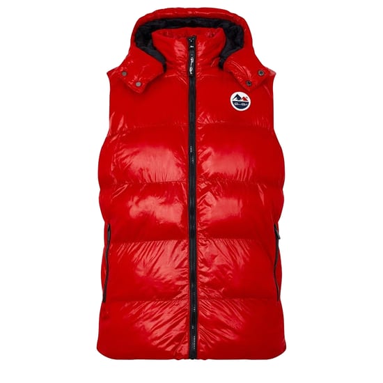 Born Rich Heren Effen Hooded Gilet (Rood) - Image 1