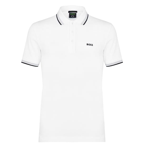 Boss Herenpoloshirt ‘Paddy’ met contrasterende boorden (Gebroken wit) - Image 1