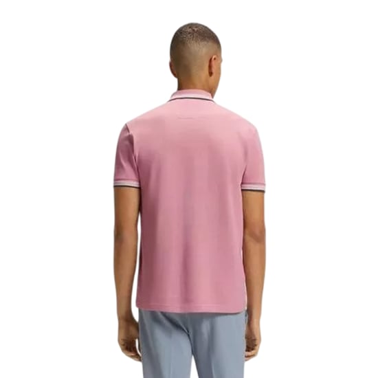 Boss Herenpoloshirt ‘Paddy’ met contrasterende boorden (Roze) - Image 3