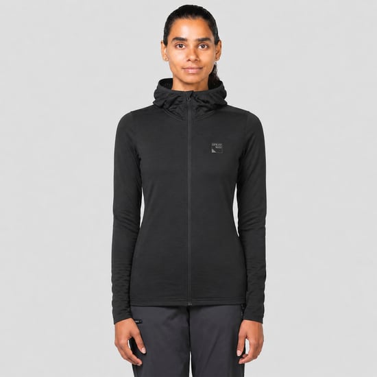 Damer Mjuk Fleece Hel Zip Huvtröja med Tummöjligheter för Vintersvandringar - Image 3