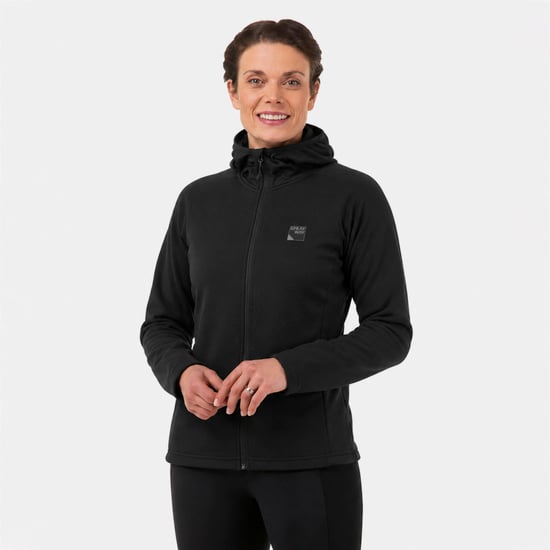 Damer Mjuk Fleece Hel Zip Huvtröja med Tummöjligheter för Vintersvandringar - Image 4
