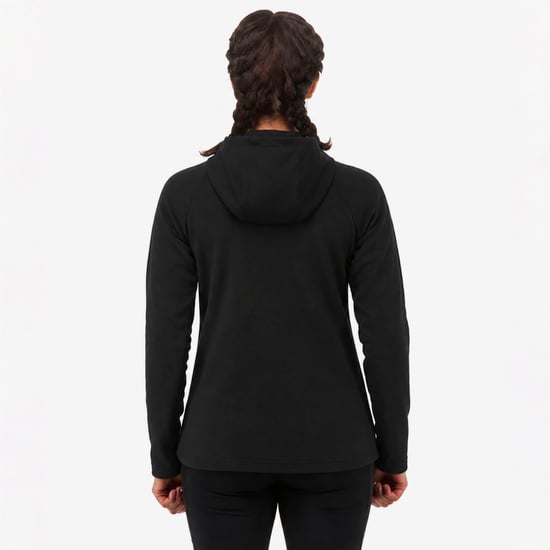 Damer Mjuk Fleece Hel Zip Huvtröja med Tummöjligheter för Vintersvandringar - Image 5