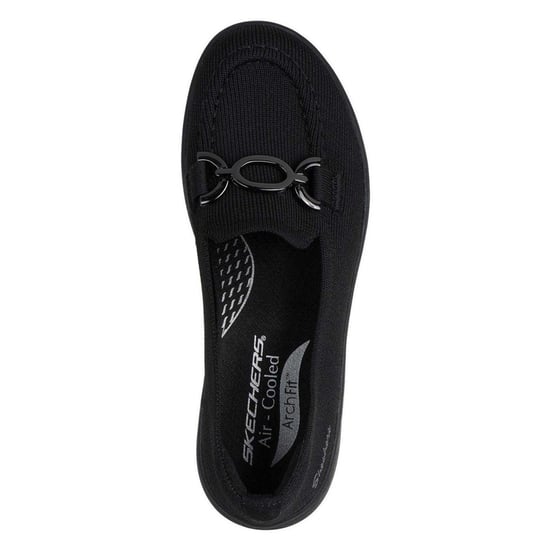 Skechers Dames-sportschoenen met gestructureerd breisel, Arch Fit-pasvorm en plateauzool (Zwart) - Image 3