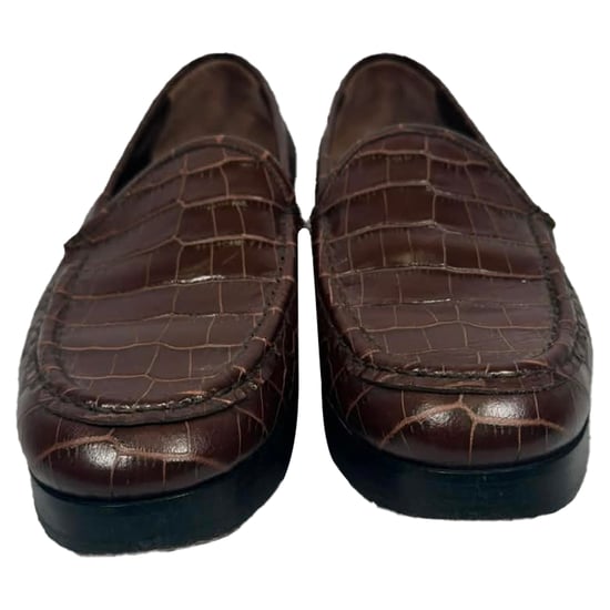 Manolo Blahnik Ralone Kängor i Brun Läder med Krokodilskinnseffekt - Image 2