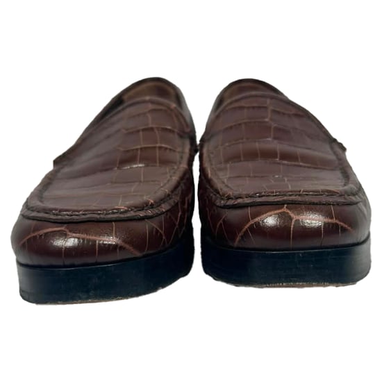 Manolo Blahnik Ralone Kängor i Brun Läder med Krokodilskinnseffekt - Image 3