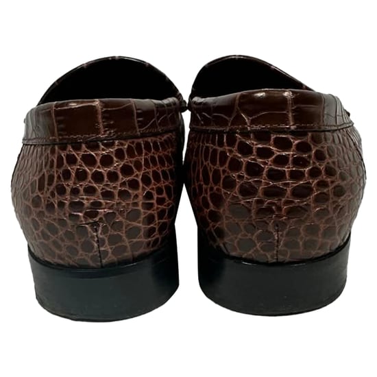 Manolo Blahnik Ralone Kängor i Brun Läder med Krokodilskinnseffekt - Image 4