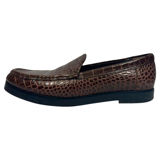 Manolo Blahnik Ralone Kängor i Brun Läder med Krokodilskinnseffekt - Image 5