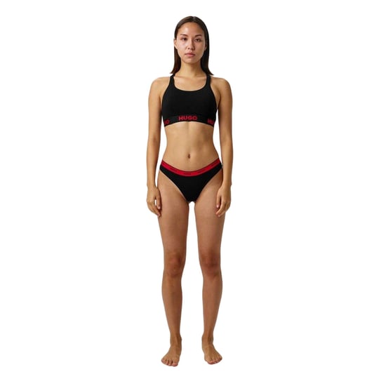 Hugo Dames-string met gemiddelde taillehoogte en normale pasvorm (Zwart, Rood) - Image 3