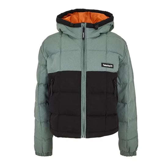 Timberland Korte pufferjas met capuchon voor dames (Balsamgroen/Zwart) - Image 1