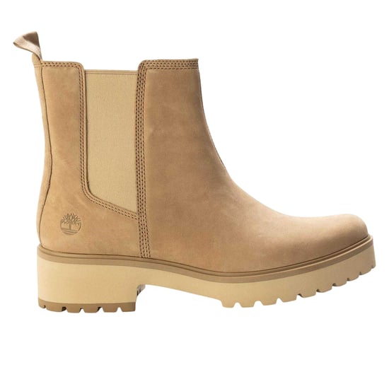 Timberland Stoere leren Chelsea-laarzen met blokhak voor dames (Taupe) - Image 1