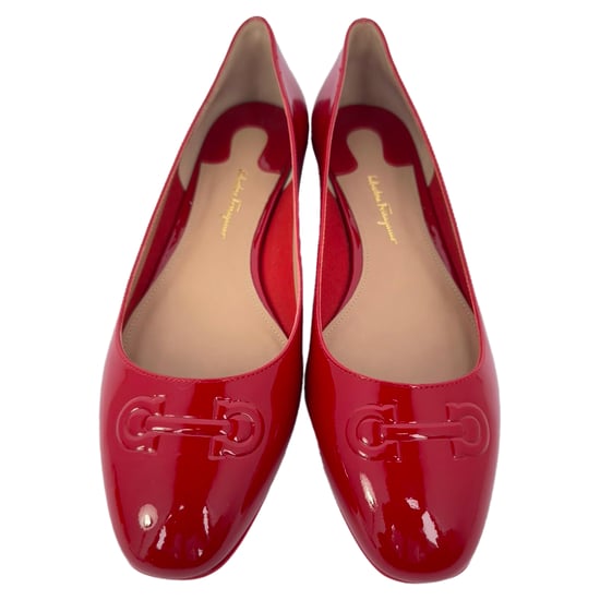 Salvatore Ferragamo Horsebit ballerina's in bordeauxrood lakleer - Image 3
