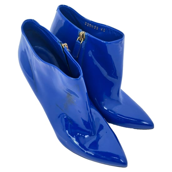 Gucci Pointed Toe Ankle Boots in Blue Patent Leather - Image 4