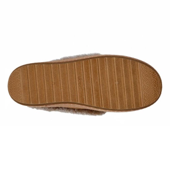 Skechers Comfortabele, platte leren mocassin-pantoffels voor dames van het merk Cozy Kiss (Kastanje) - Image 4