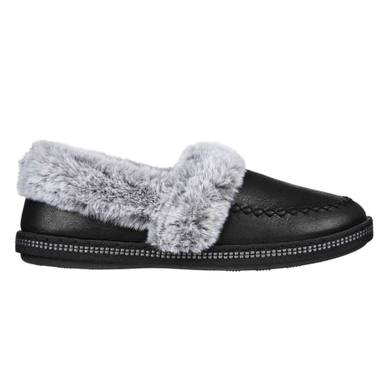 Skechers Dames Cosy CampF Leren Slippers (Zwart) - Image 1