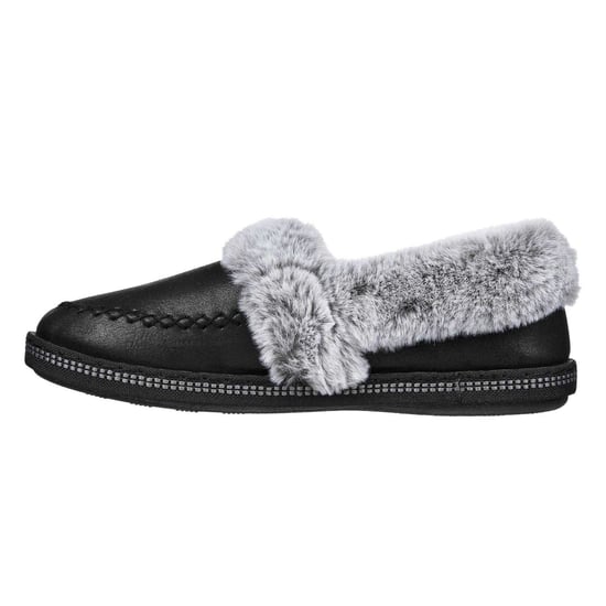 Skechers Dames Cosy CampF Leren Slippers (Zwart) - Image 2